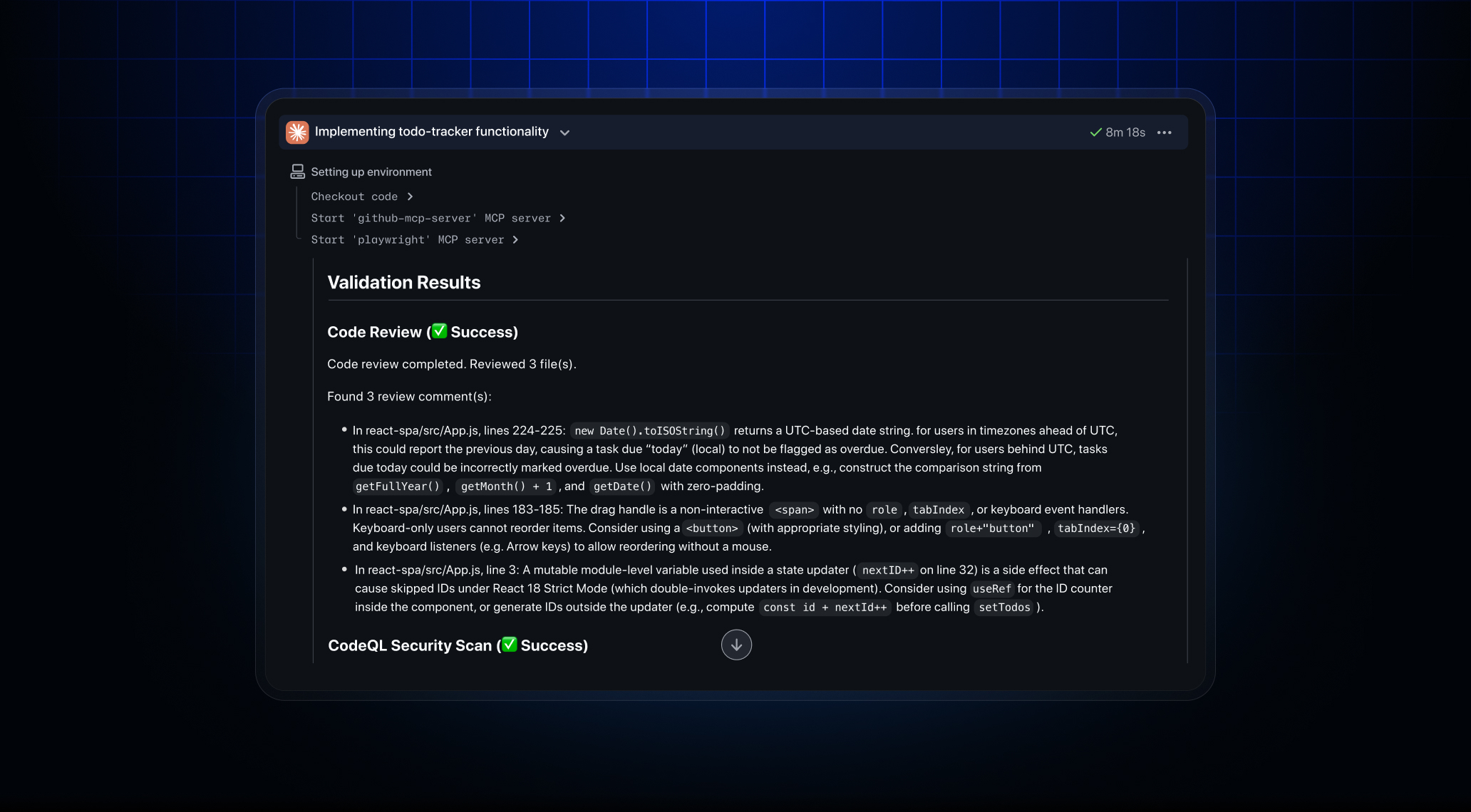 Security validation for third-party coding agents